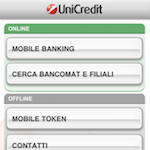 Unicredit Italia for Iphone screen